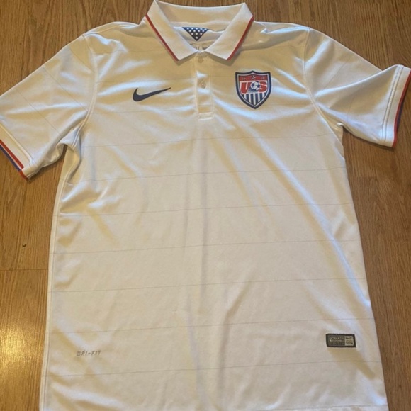 Nike Men's White Team USA 2014 Soccer dri fit polo - Picture 1 of 5